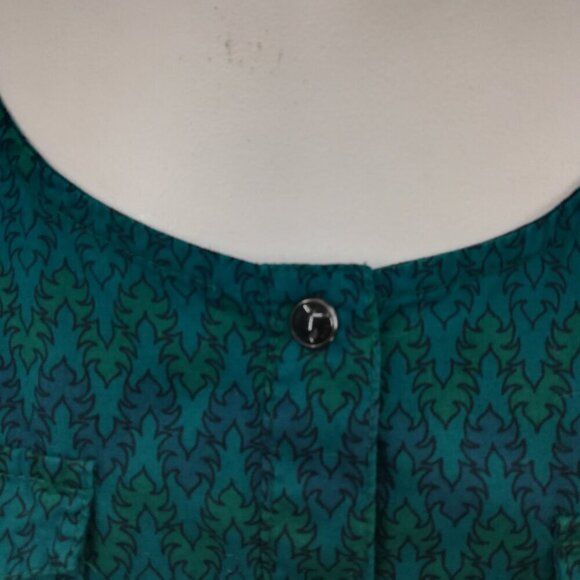 Stetson Embroidered Pearl Snap Short Sleeve A Line Dress Size XS Cotton Blue - Picture 3 of 16